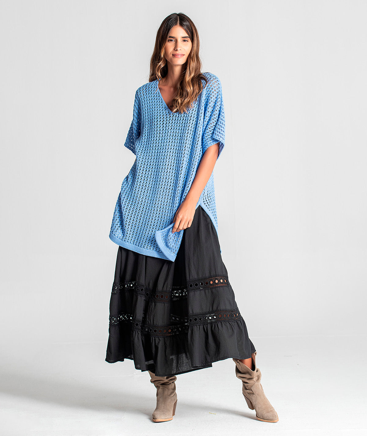 Vestido de alças com detalhe no fundo 6050