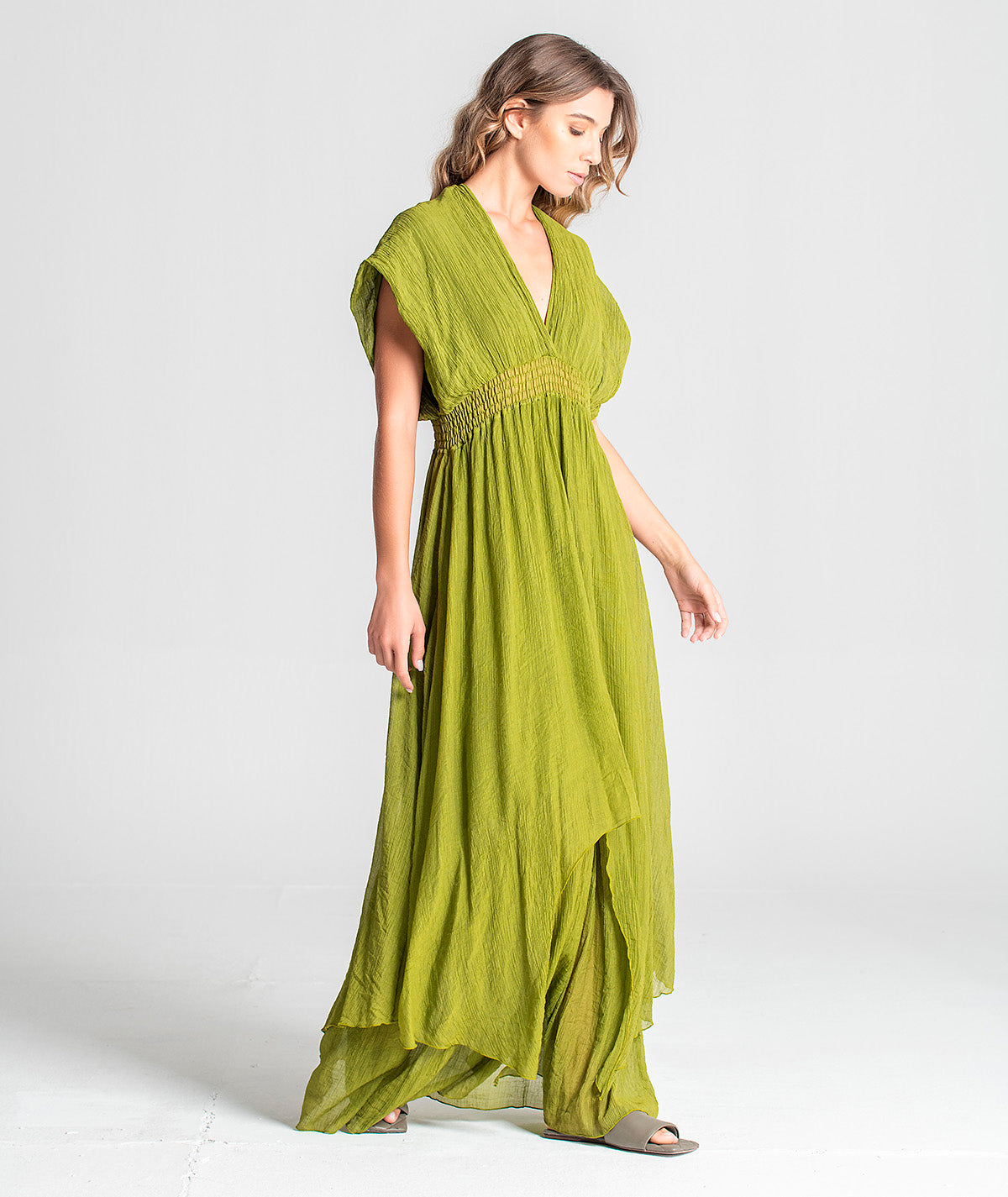 Vestido decote em V assimétrico 6065