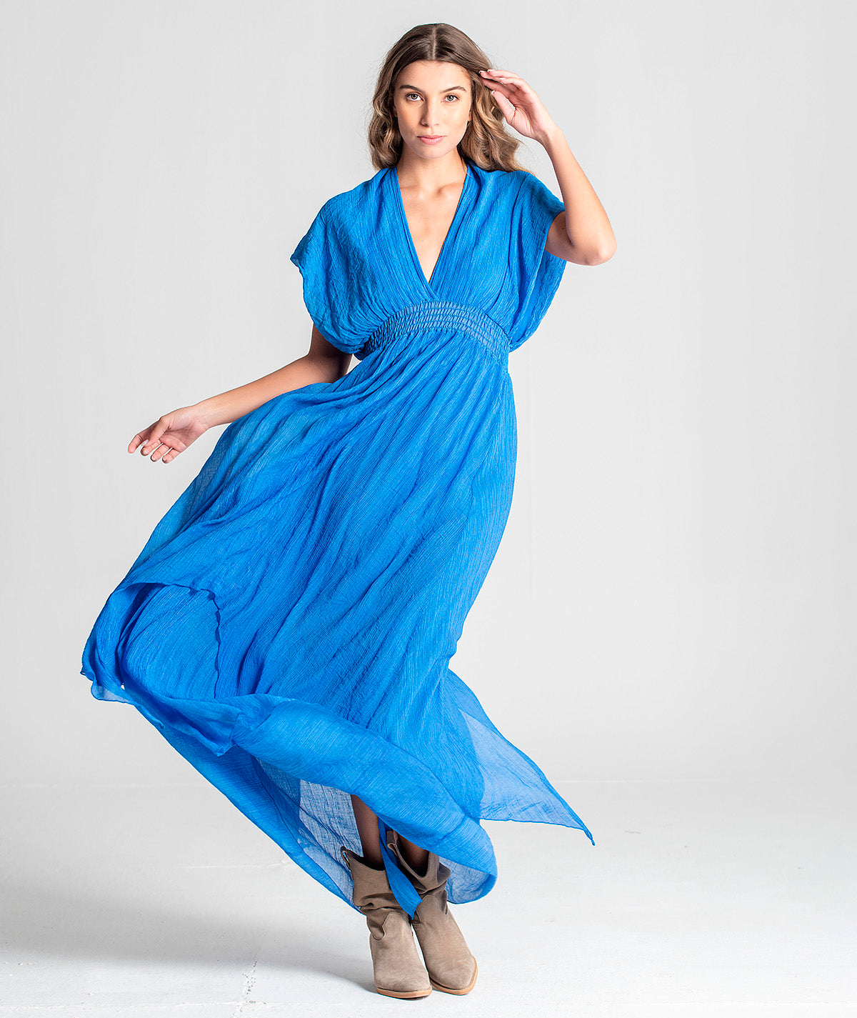 Vestido decote em V assimétrico 6065