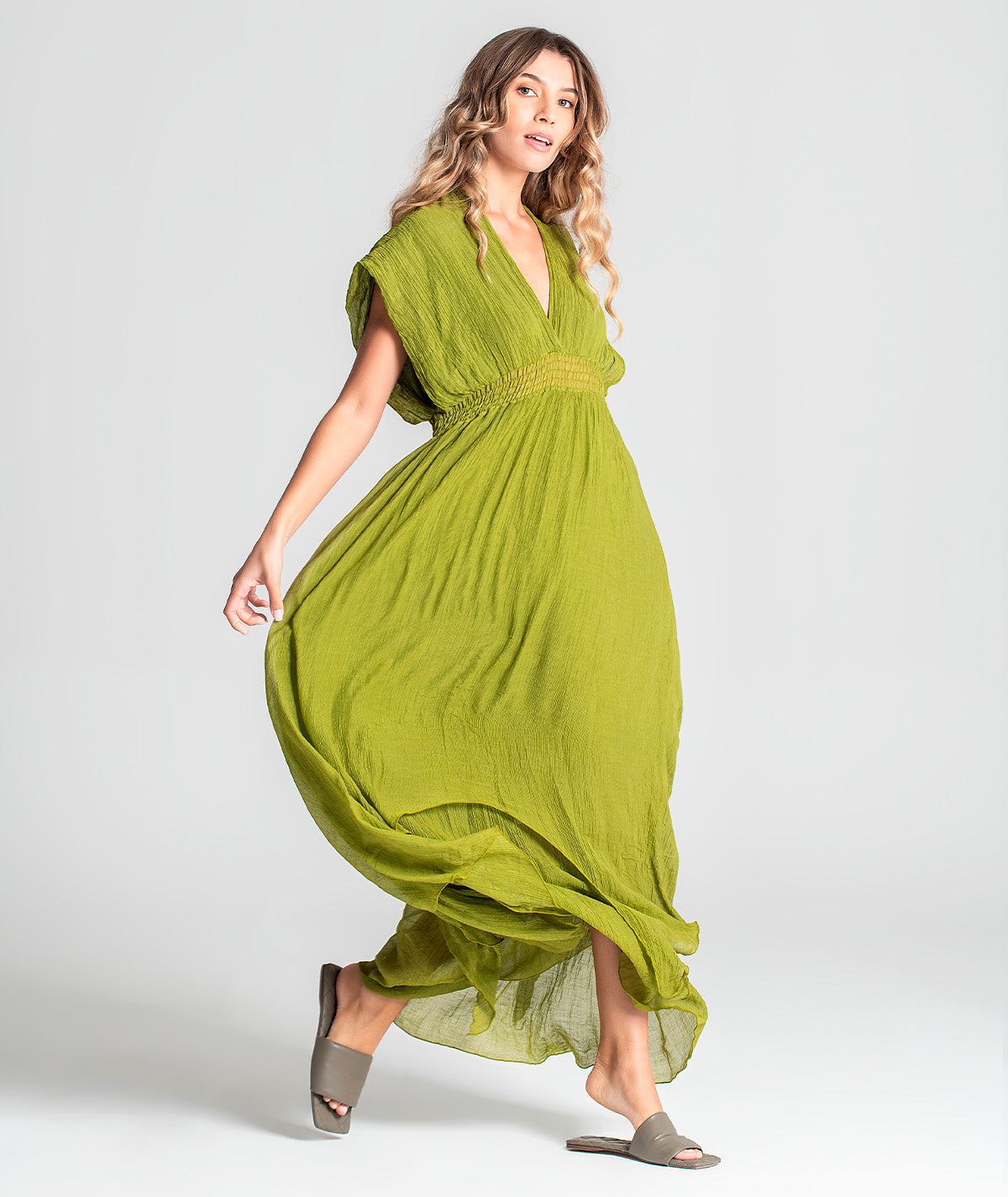 Vestido decote em V assimétrico 6065