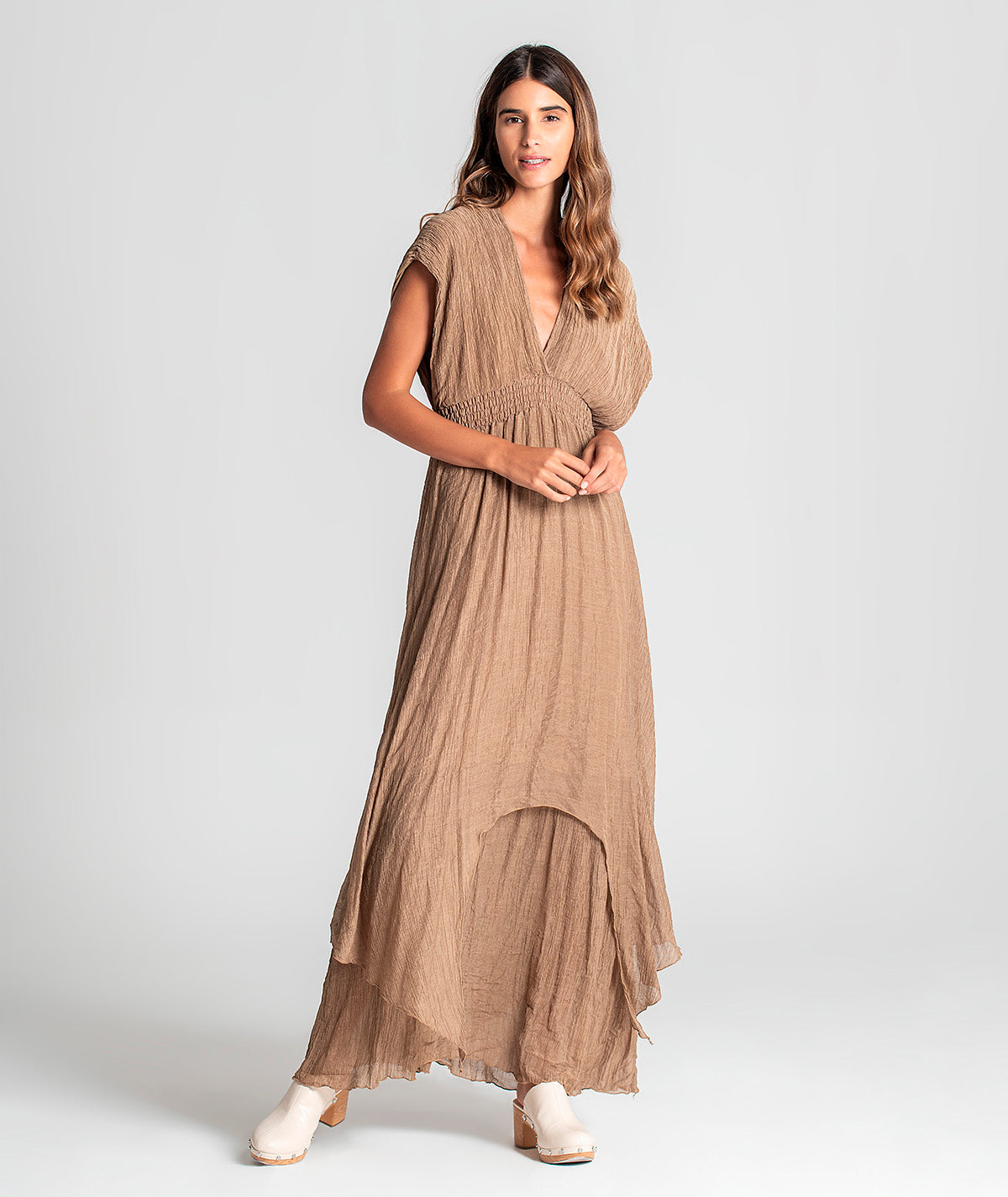 Vestido decote em V assimétrico 6065