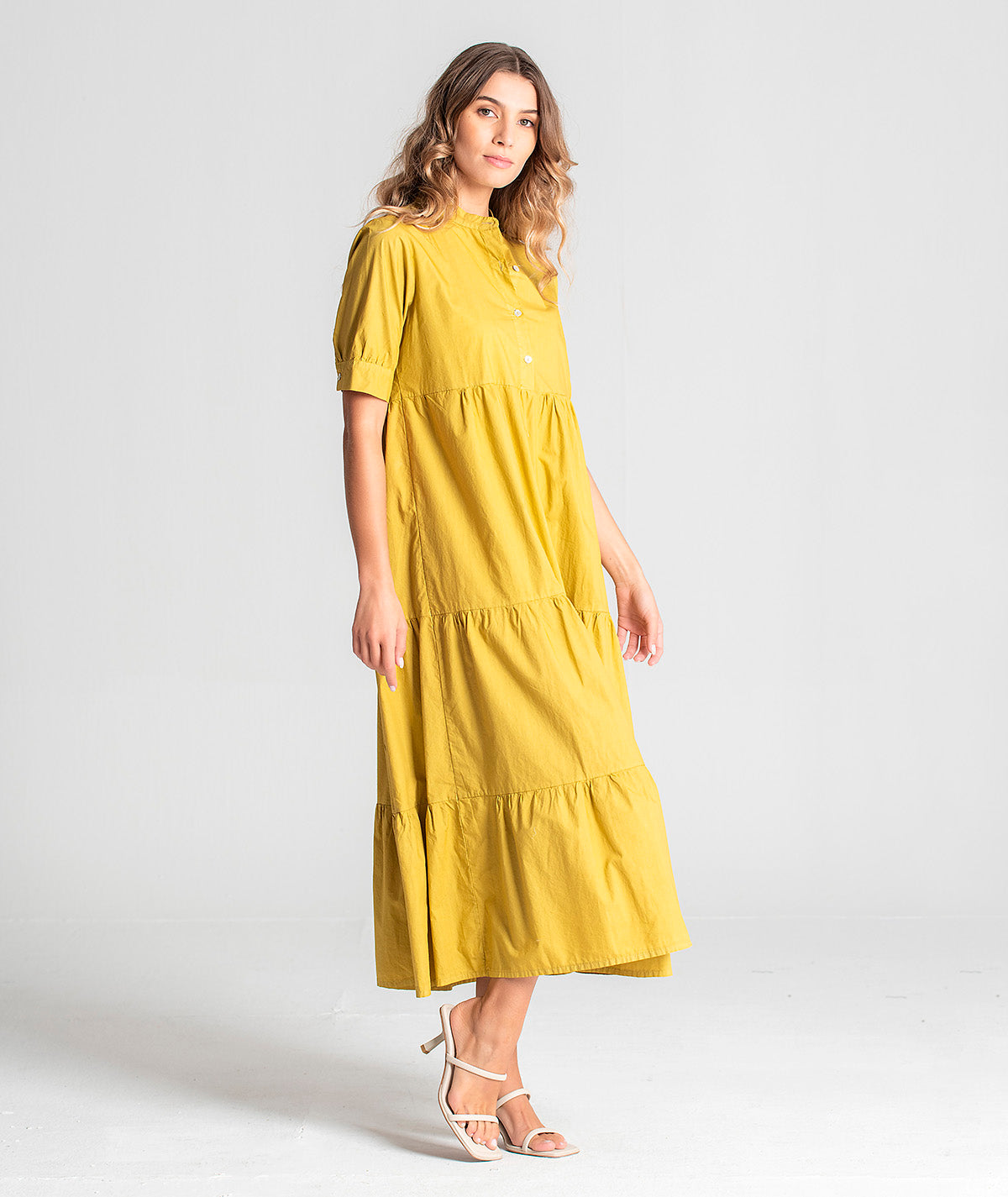 Vestido comprido com botões 6071