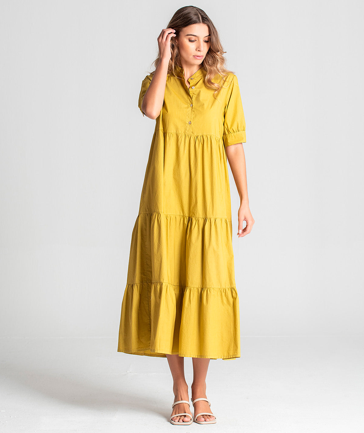 Vestido comprido com botões 6071