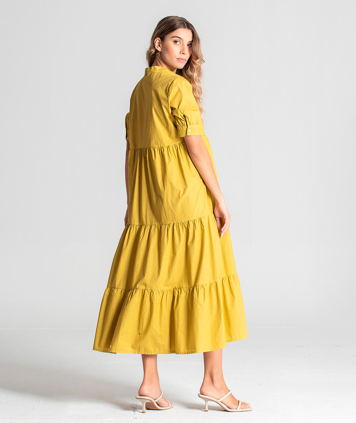 Vestido comprido com botões 6071