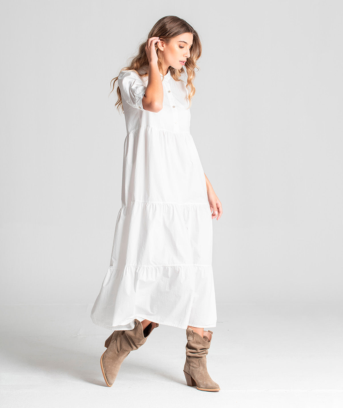 Vestido comprido com botões 6071