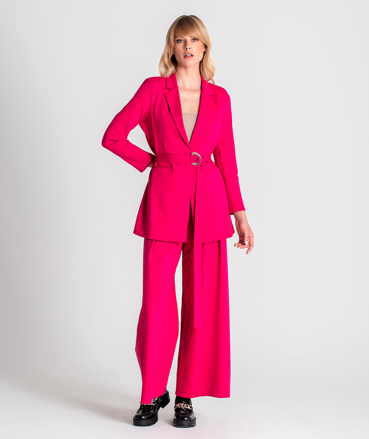 Blazer com bolsos e cinto 6103