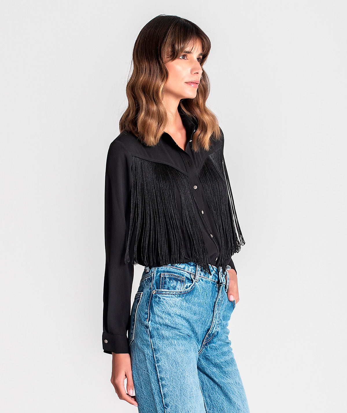 Blusa com franjas na frente 6107