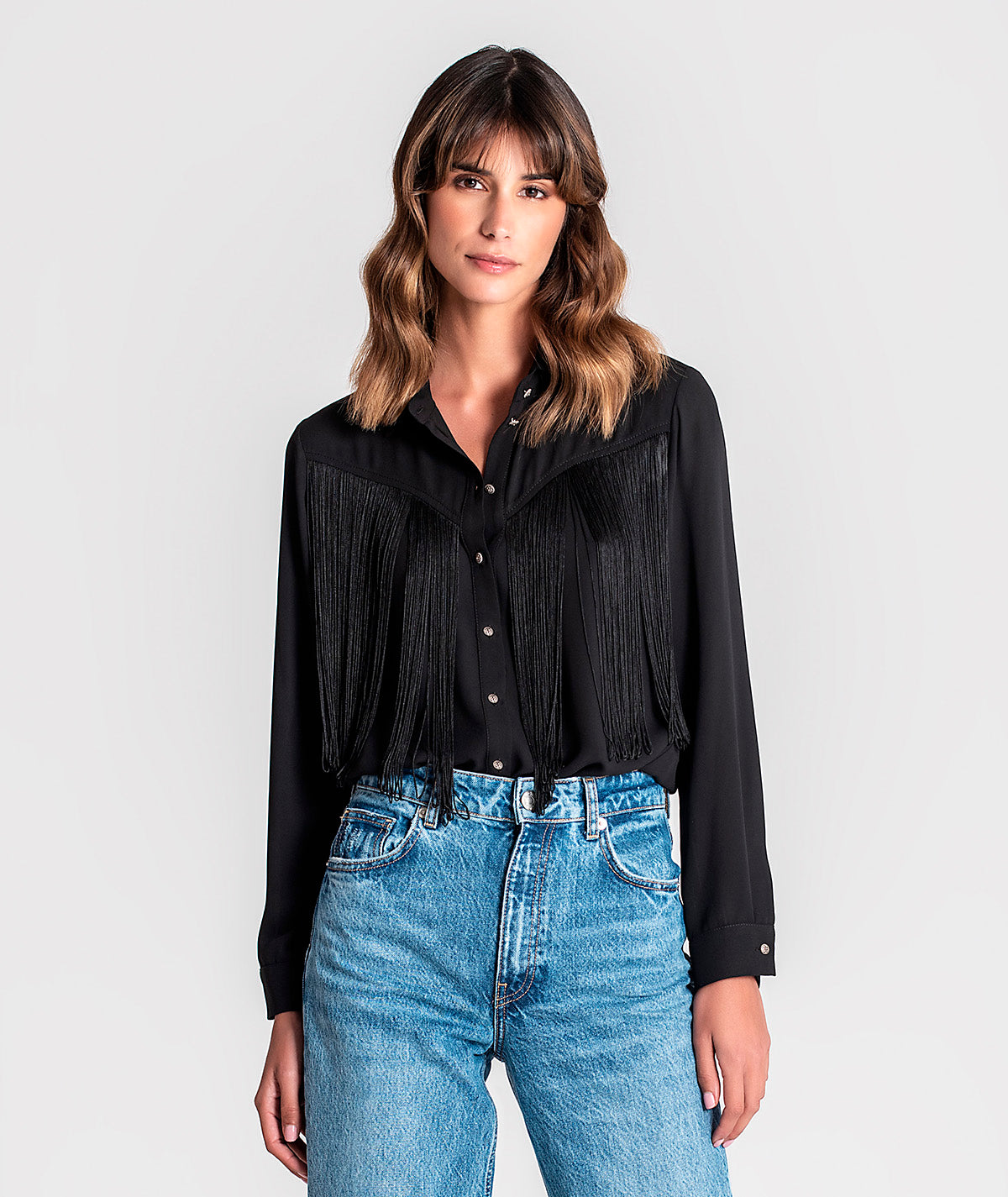 Blusa com franjas na frente 6107