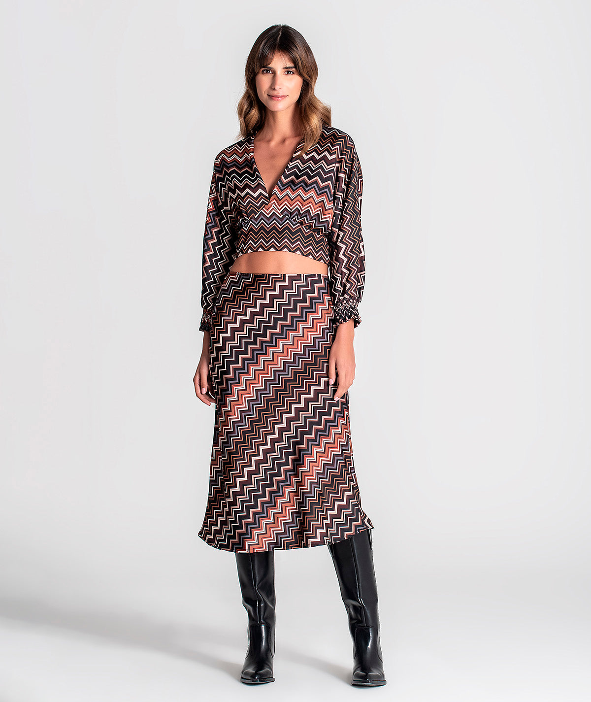 Blusa com padrão zigzag 6108