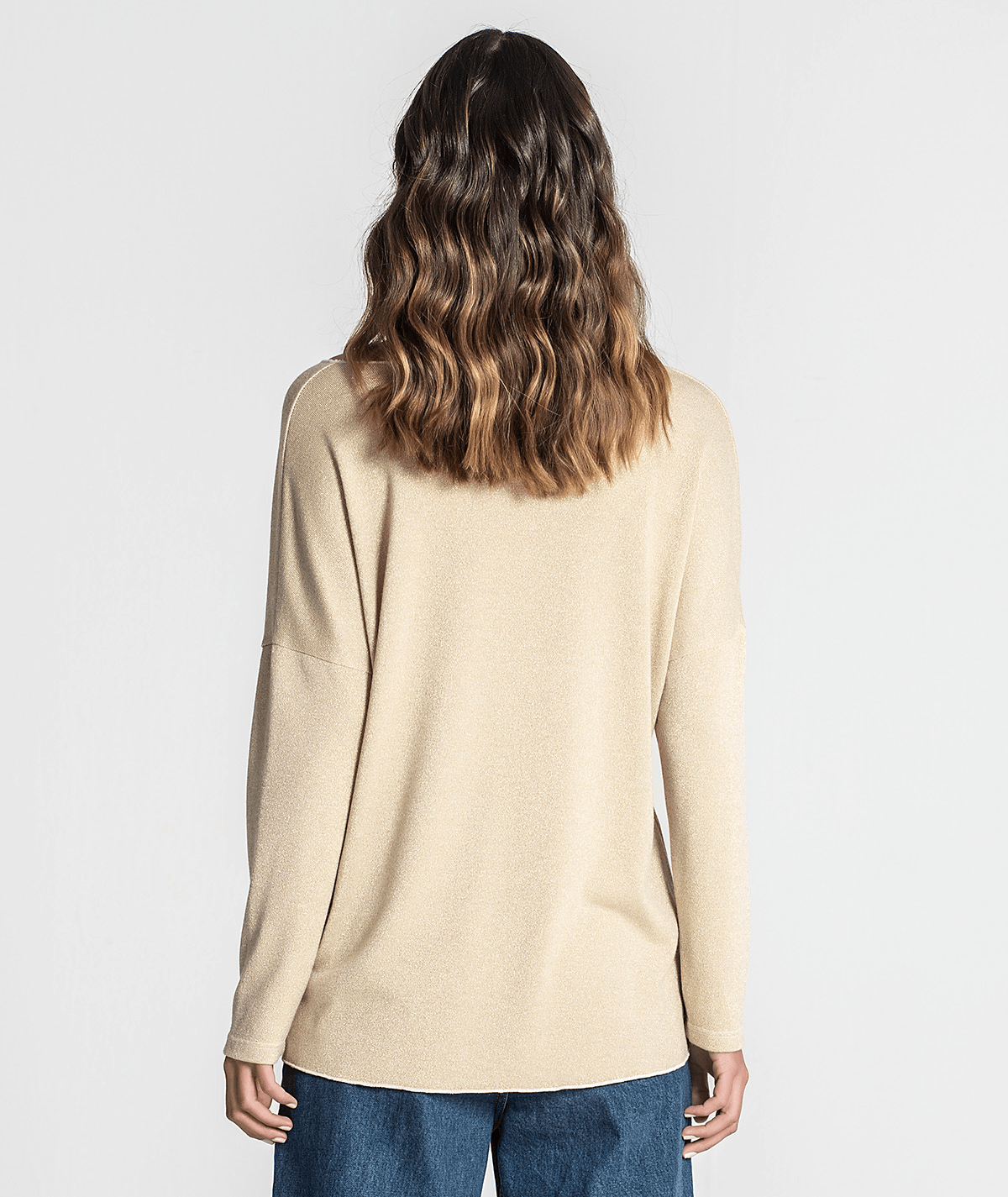 Camisola decote em v brilho 6184