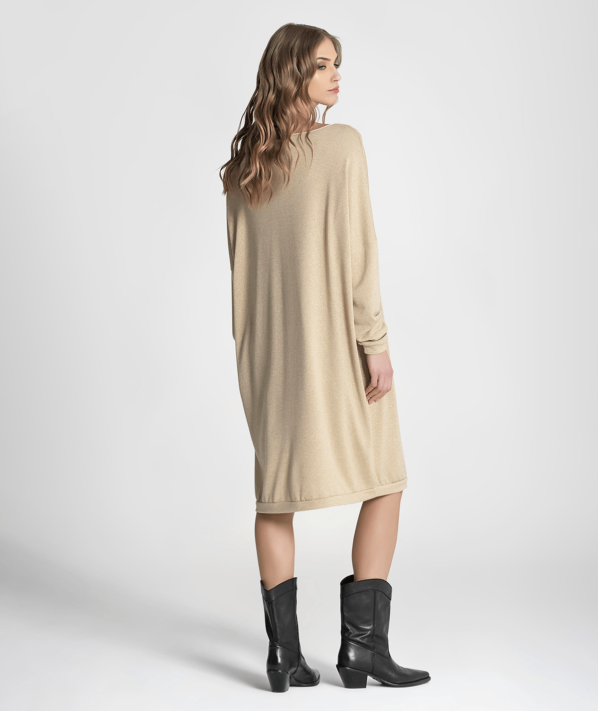 Vestido decote em v com brilho 6185