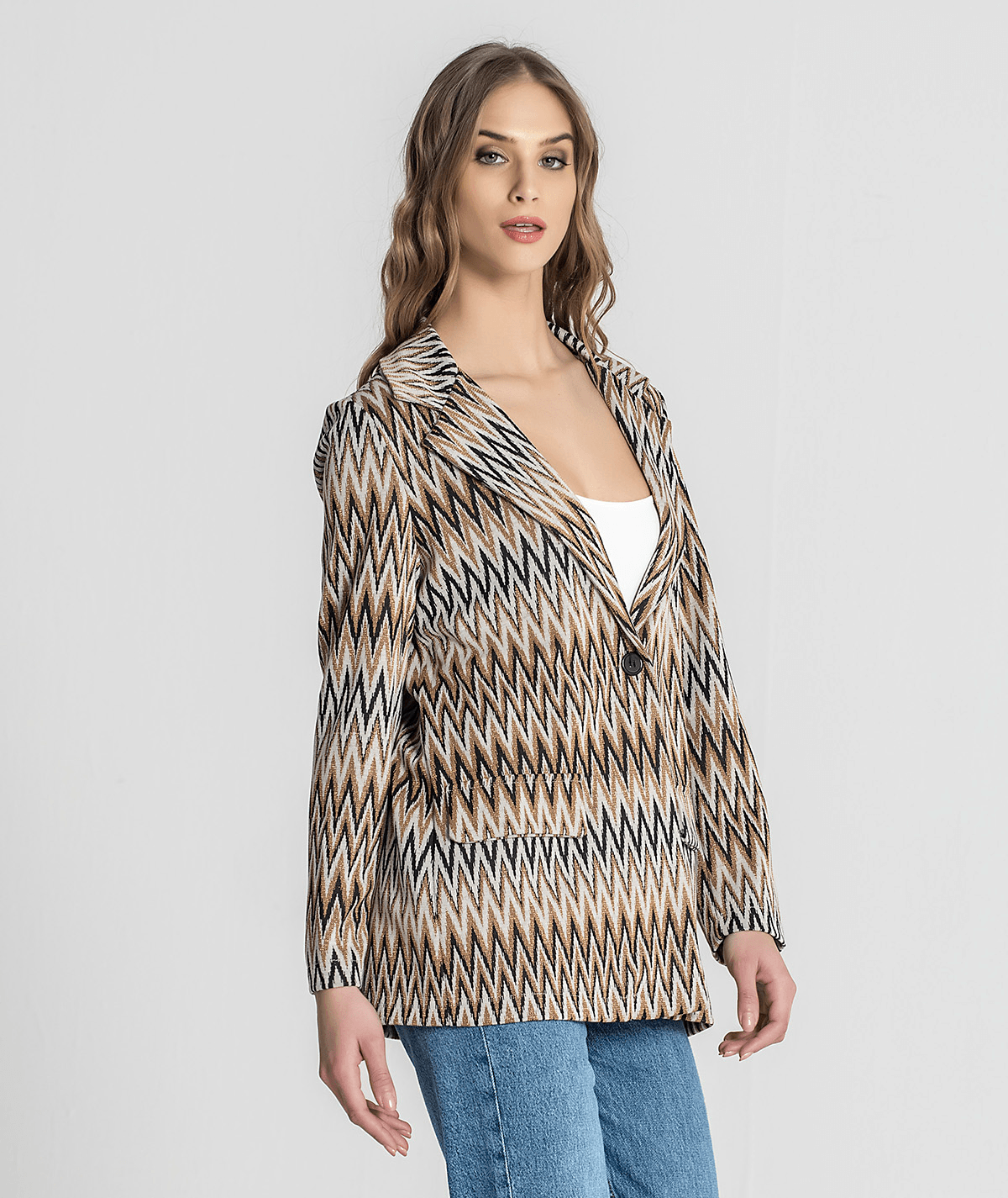 Blazer com padrão zigzag 6189