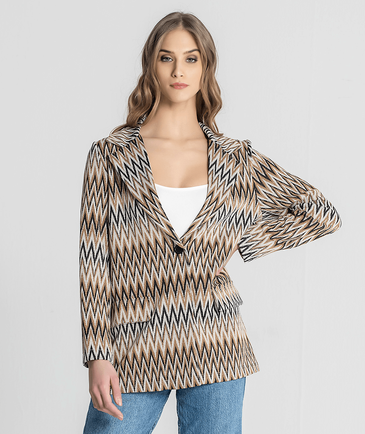Blazer com padrão zigzag 6189