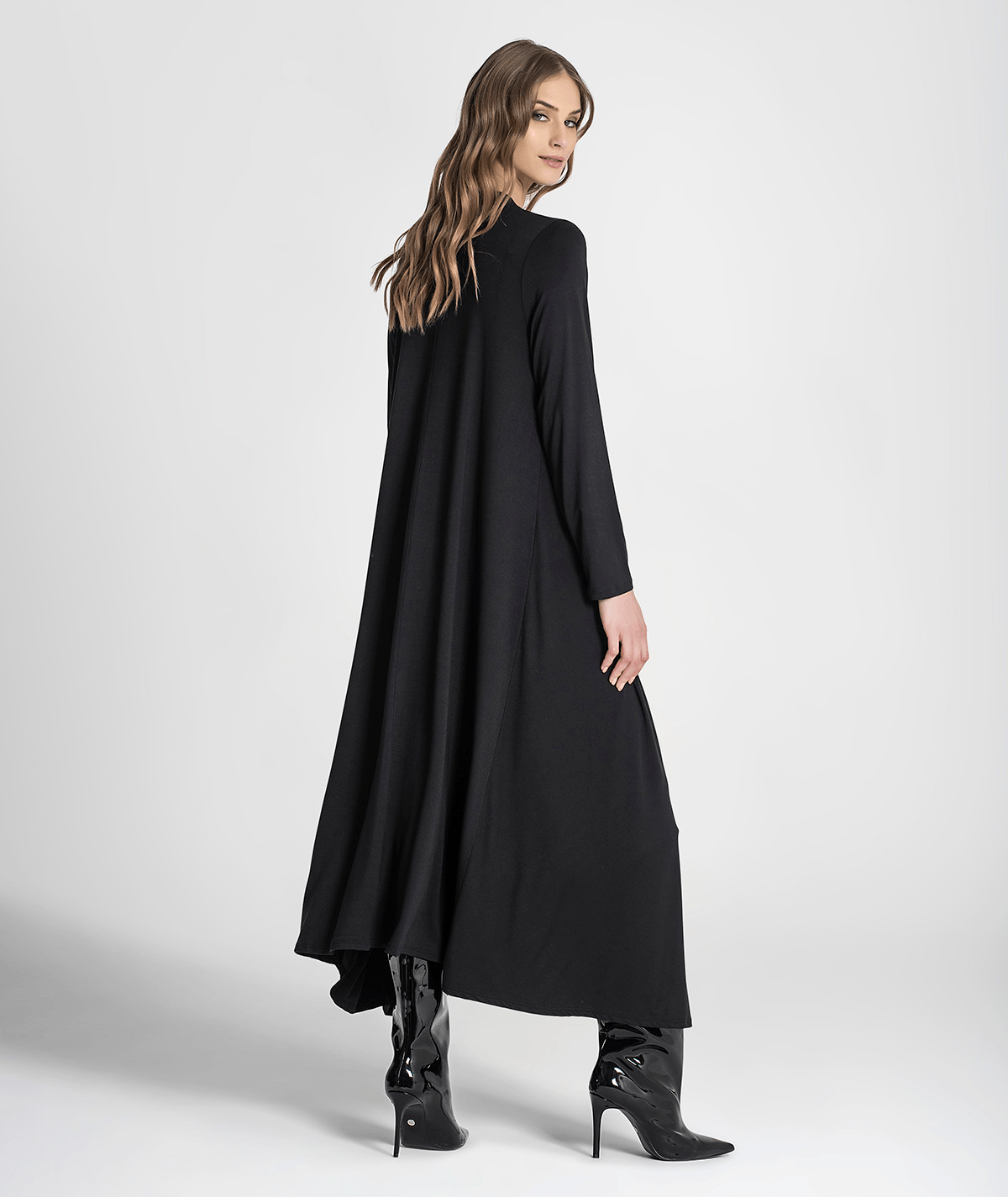 Vestido comprido decote em v 6220