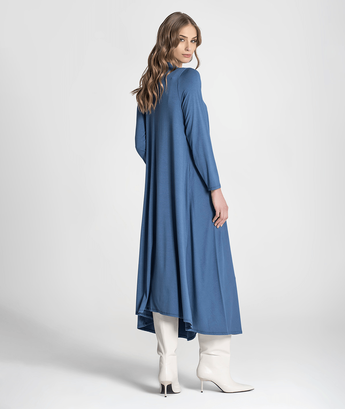 Vestido comprido decote em v 6220