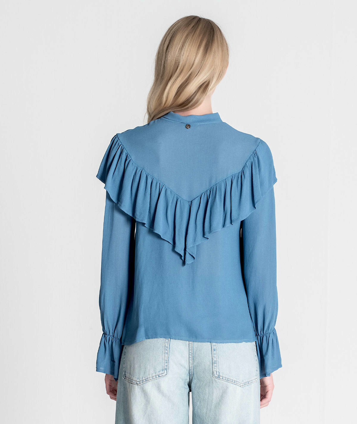 Blusa com folhos na frente e mangas 6225