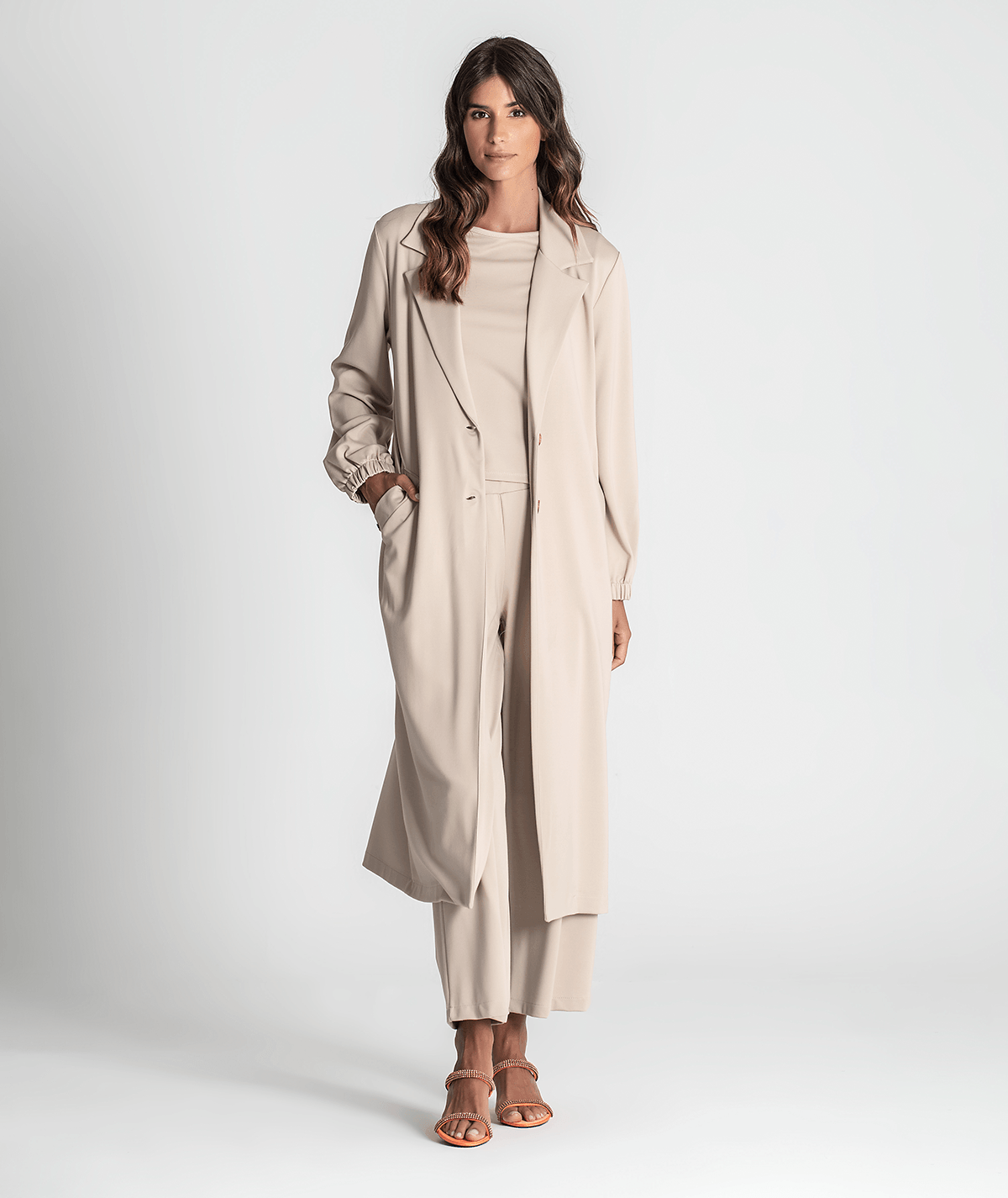 Round neck 3/4 sleeve sweater 6238