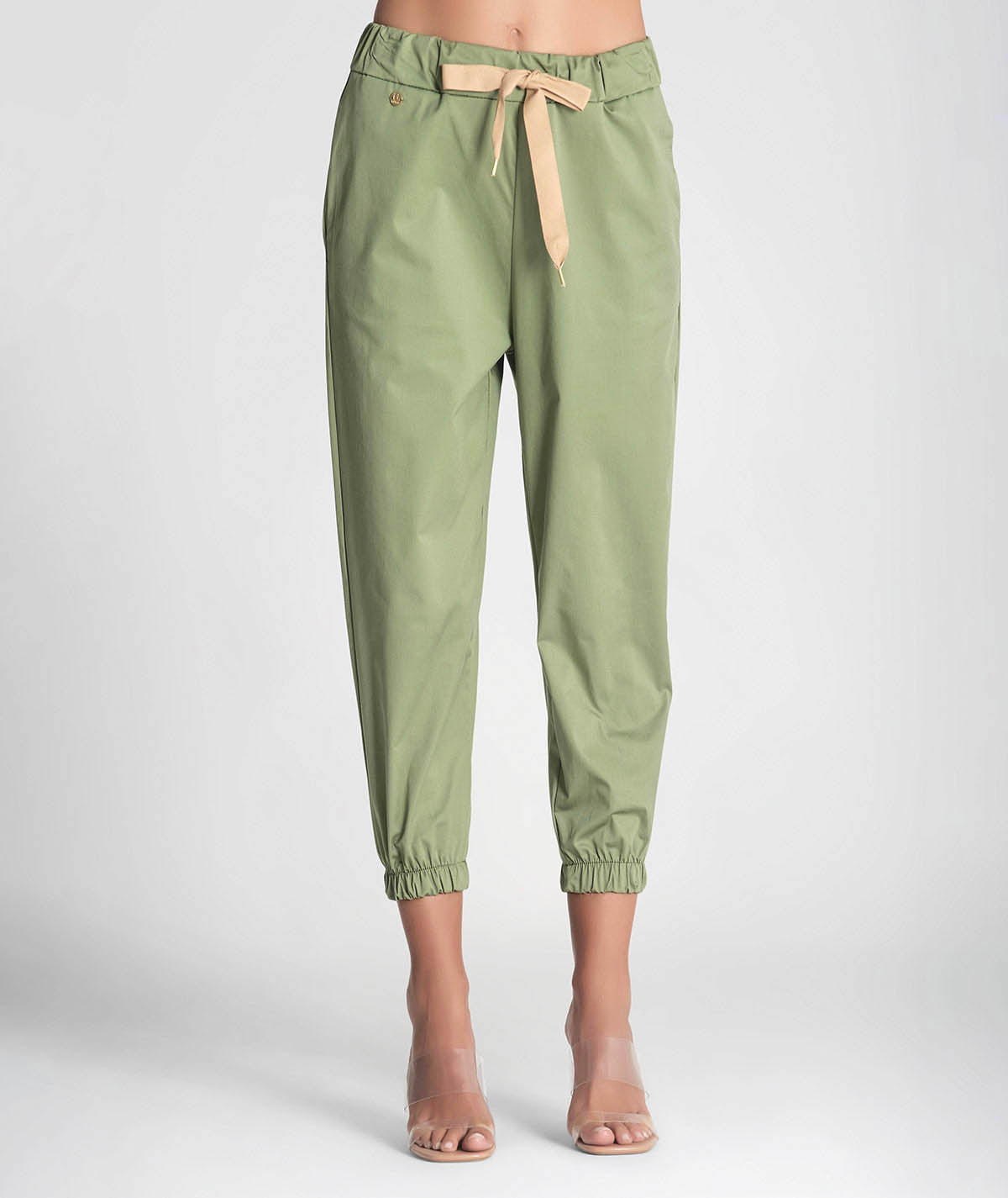 Calças jogger com cordão ajustável 6243