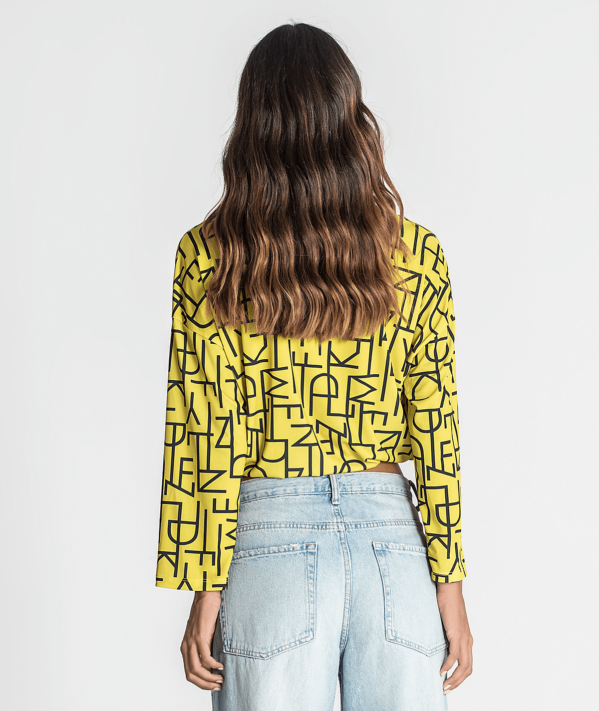 Blouse with ties at the bottom 6253