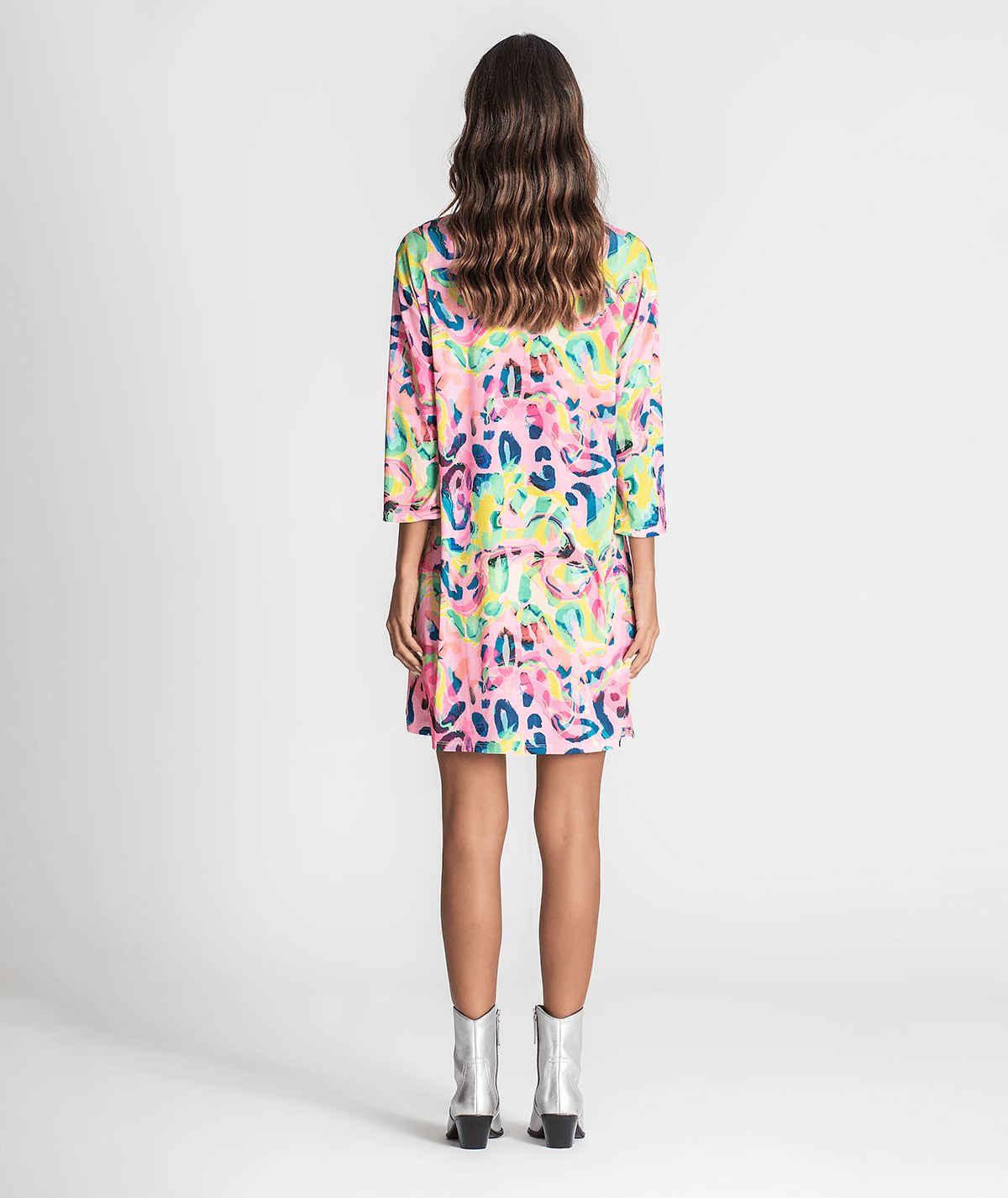 Vestido curto com animal print 6257