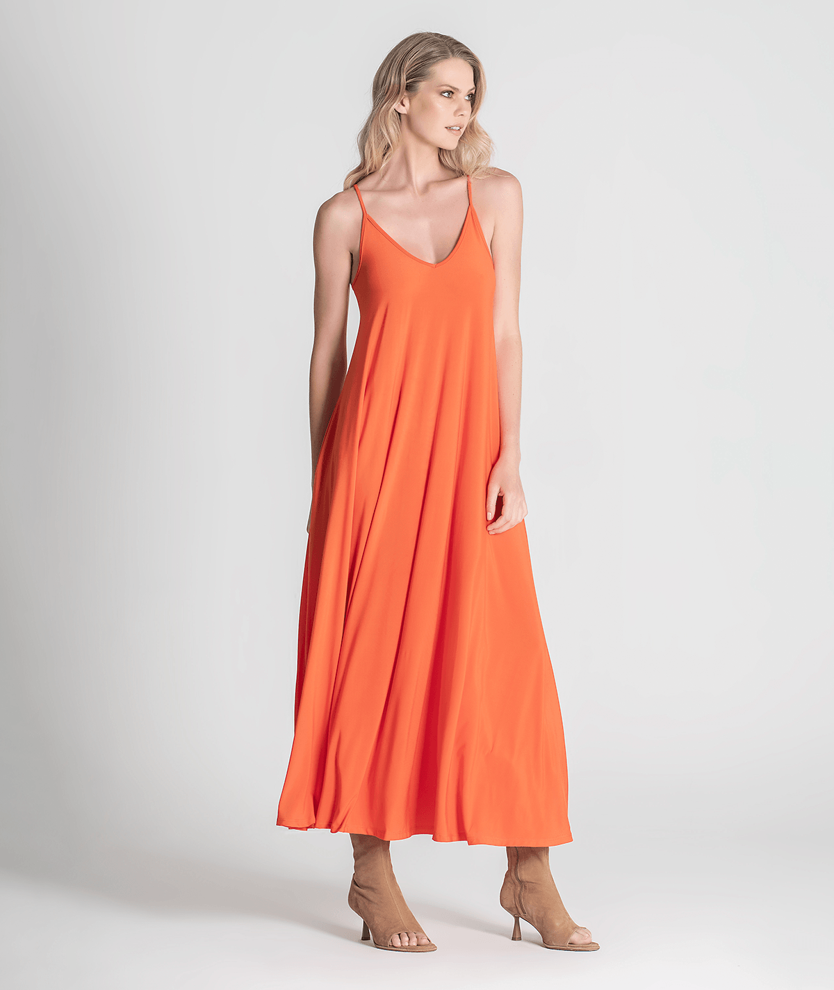 Vestido alças cruzado nas costas 6266