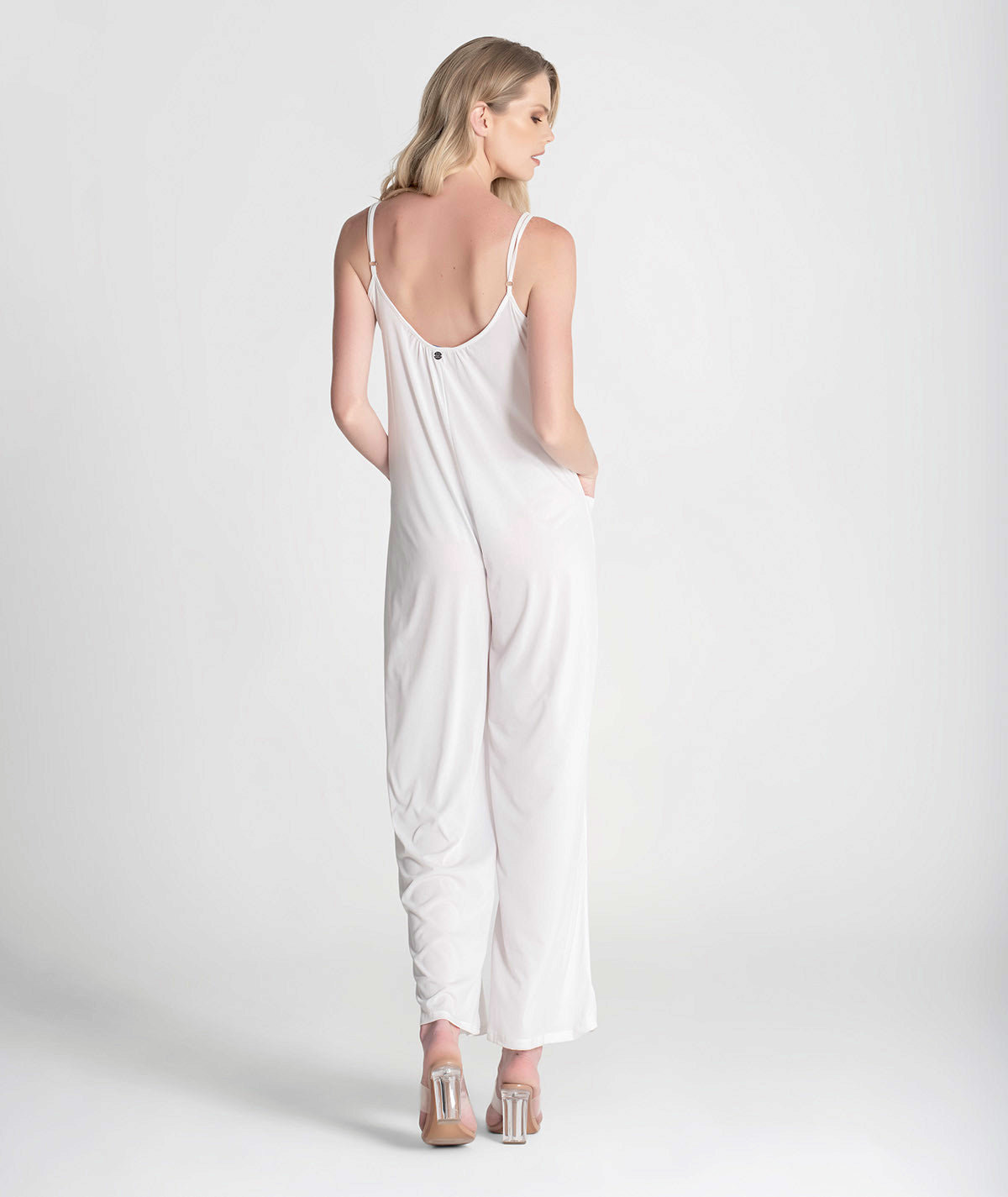 Jumpsuit with thin straps and front pockets 6267