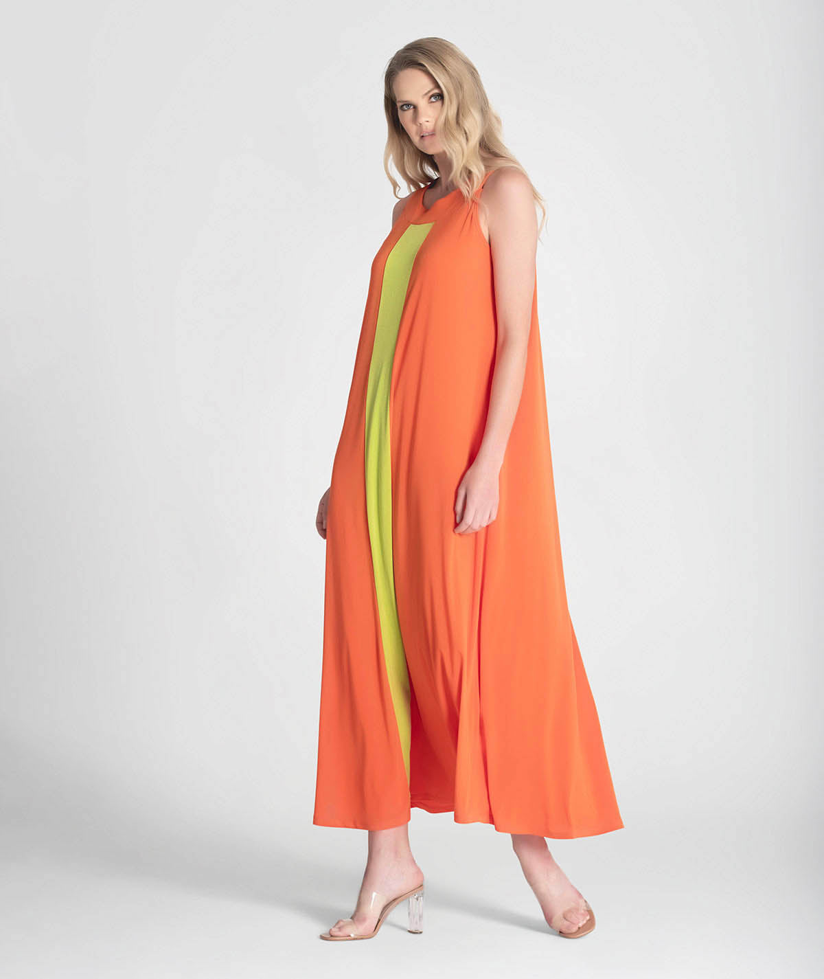 Vestido com faixa na frente a contraste 6271