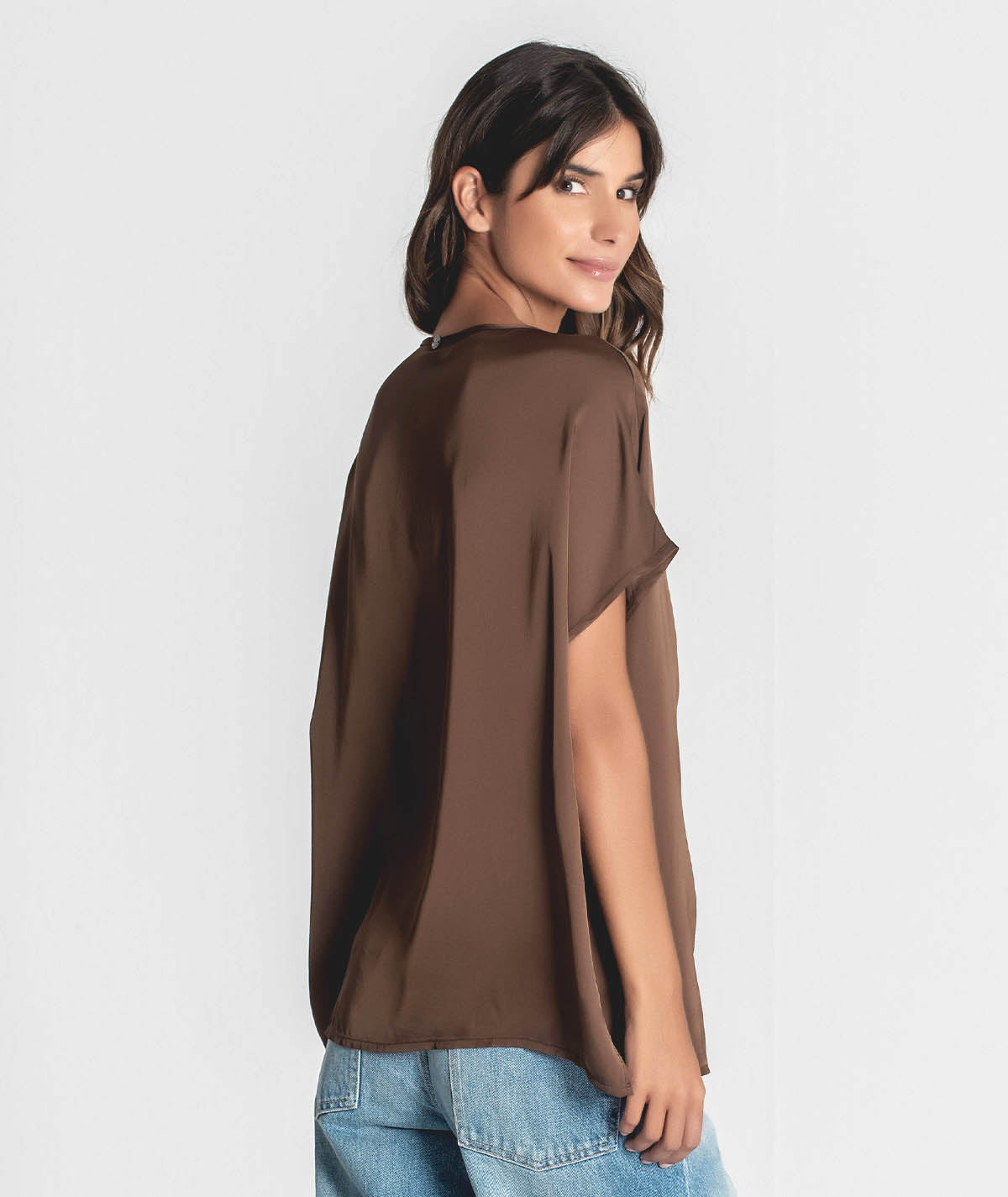 V-neck blouse with draping 6273