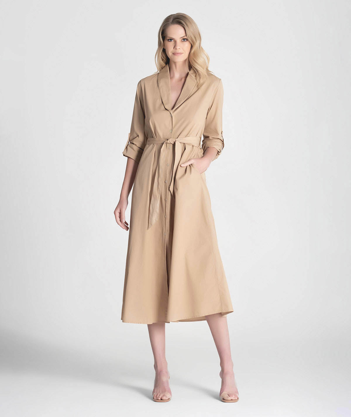 Long shirt dress with belt 6286