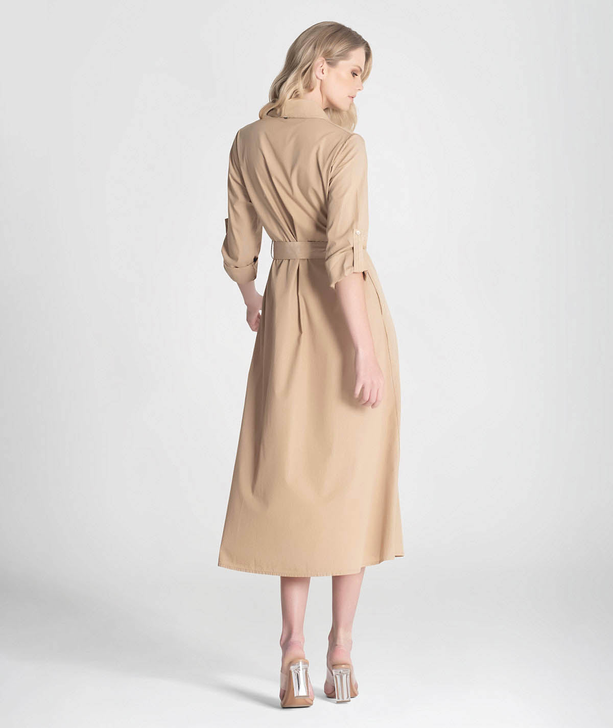 Long shirt dress with belt 6286