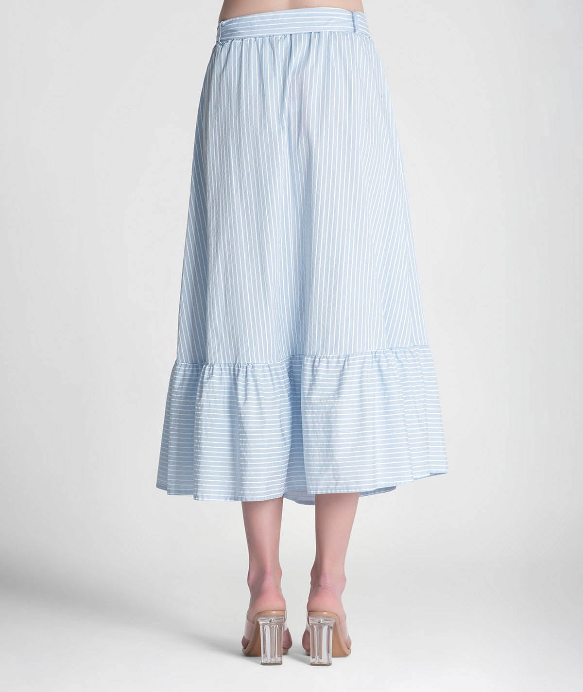 Striped skirt with belt 6288