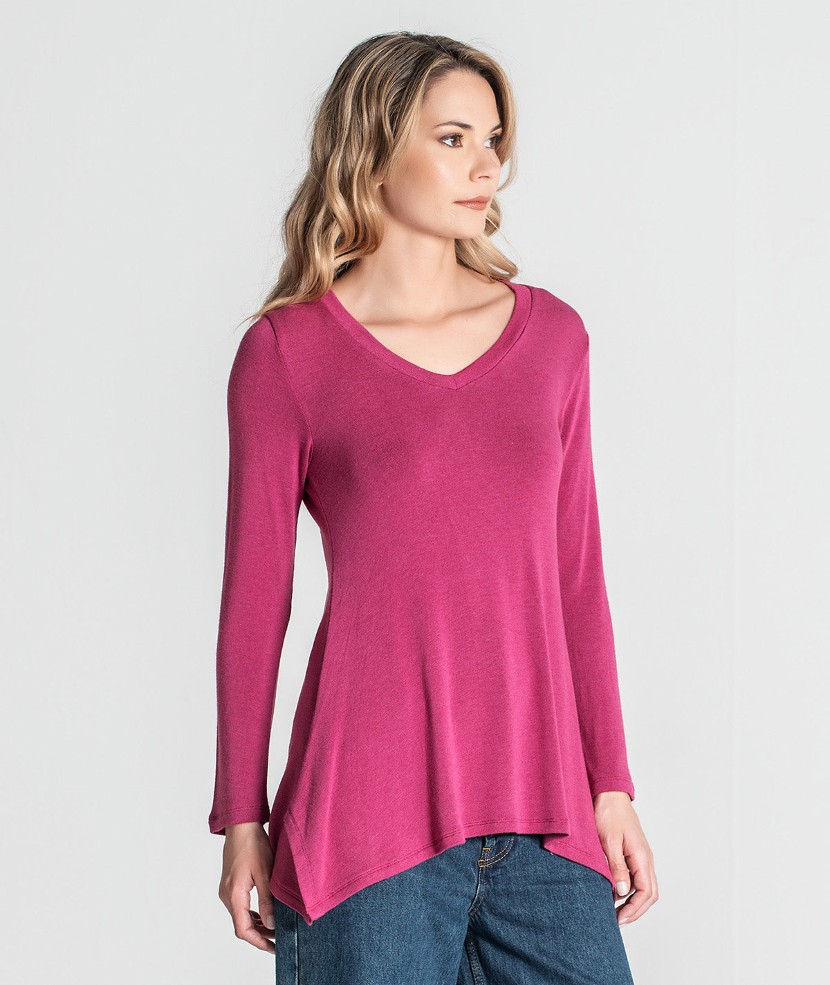 Camisola decote em v assimétrica 6297