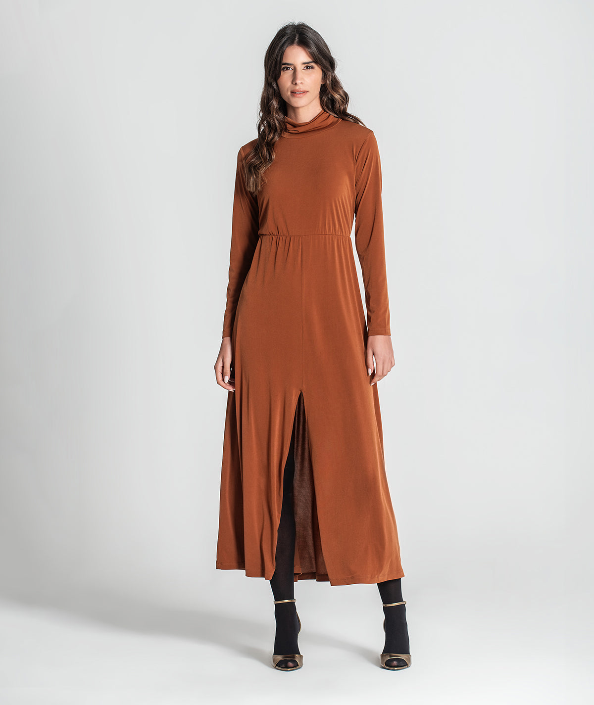 Vestido gola alta 6309