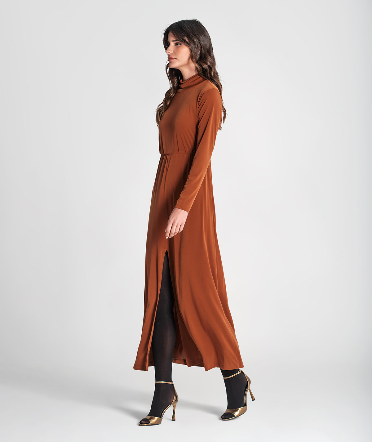 Vestido gola alta 6309