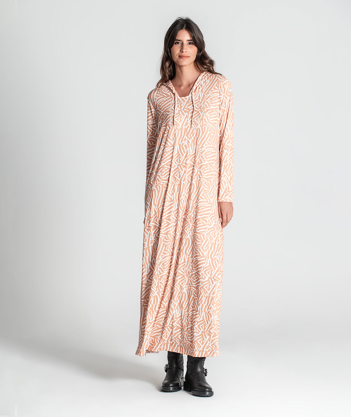 Vestido com capucho e padrão 6313