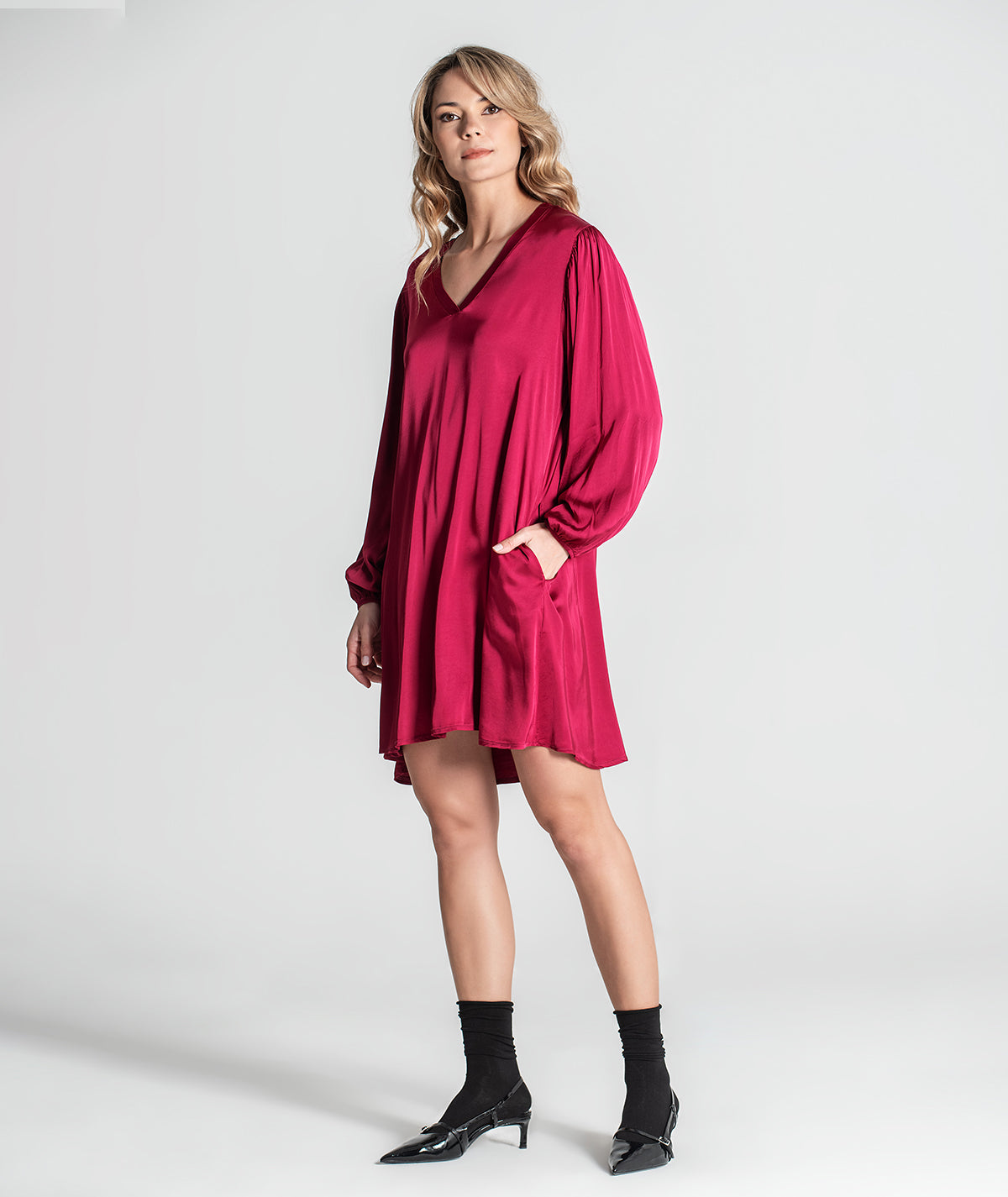 Vestido decote em v curto 6327