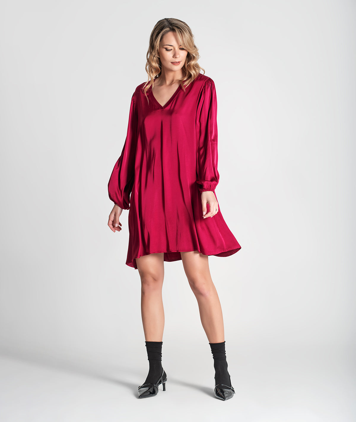 Vestido decote em v curto 6327