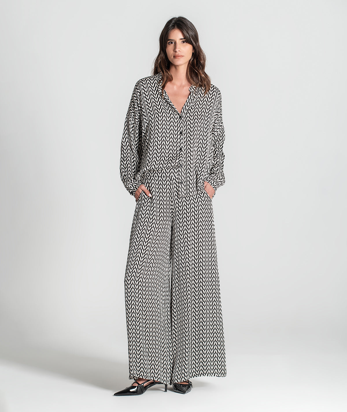 Calças com padrão geométrico 6336