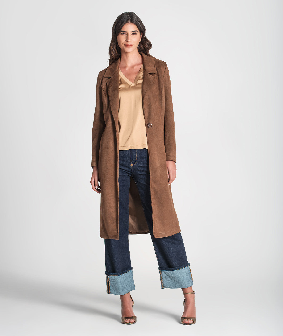 Casaco comprido com botão 6347