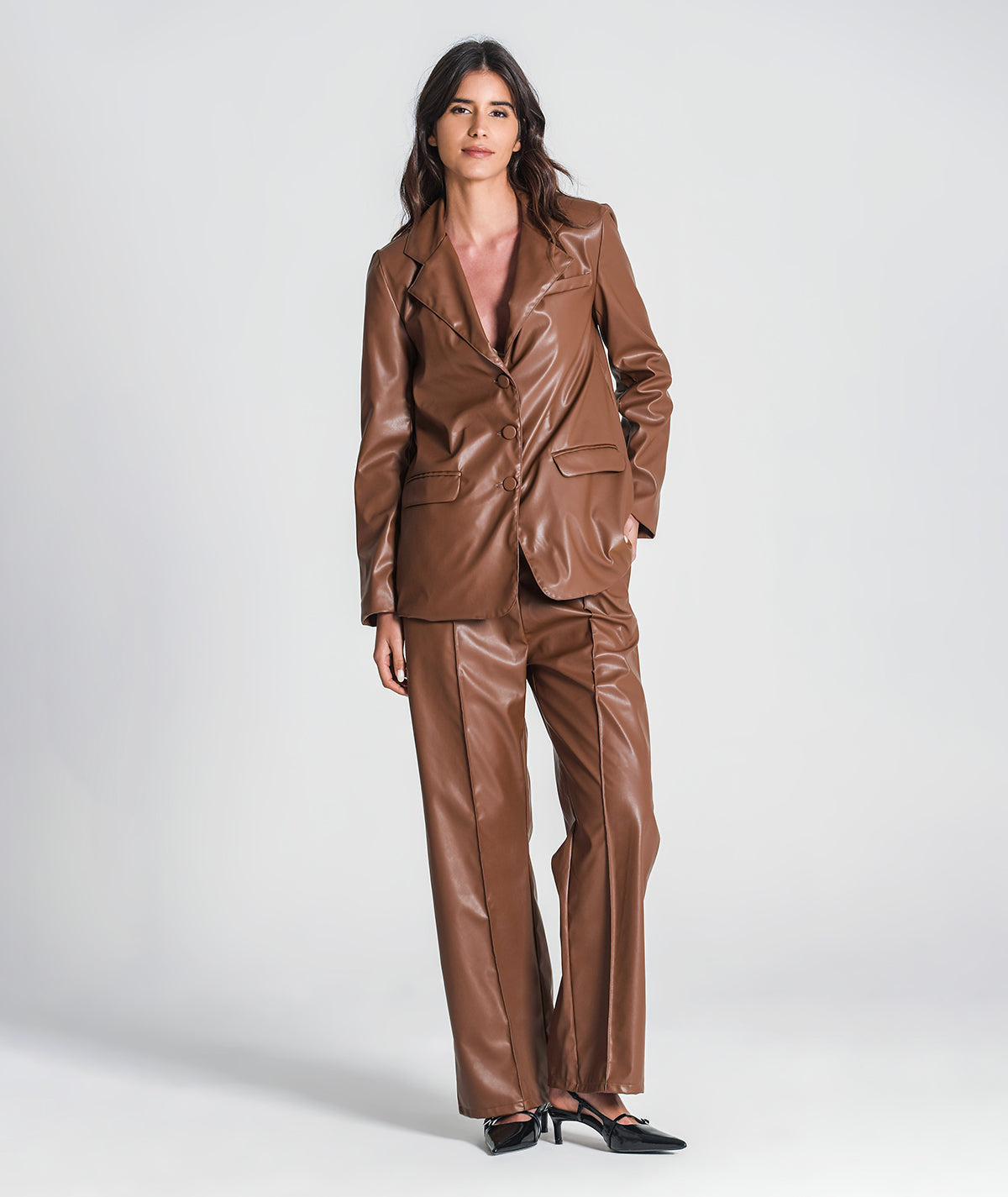 Blazer polipele com botão forrado 6360