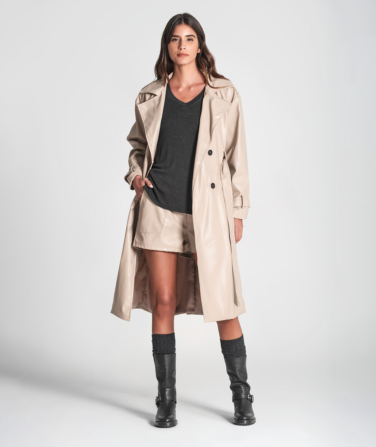 Trench coat com cinto amovível 6362