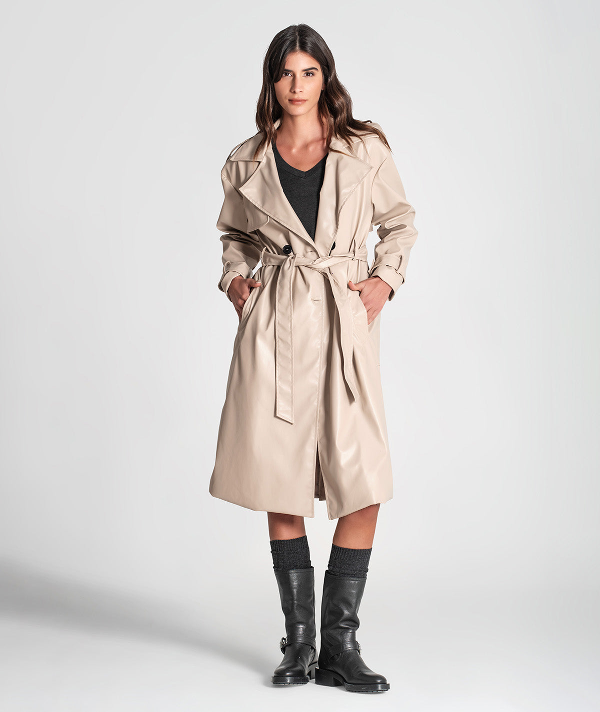 Trench coat com cinto amovível 6362