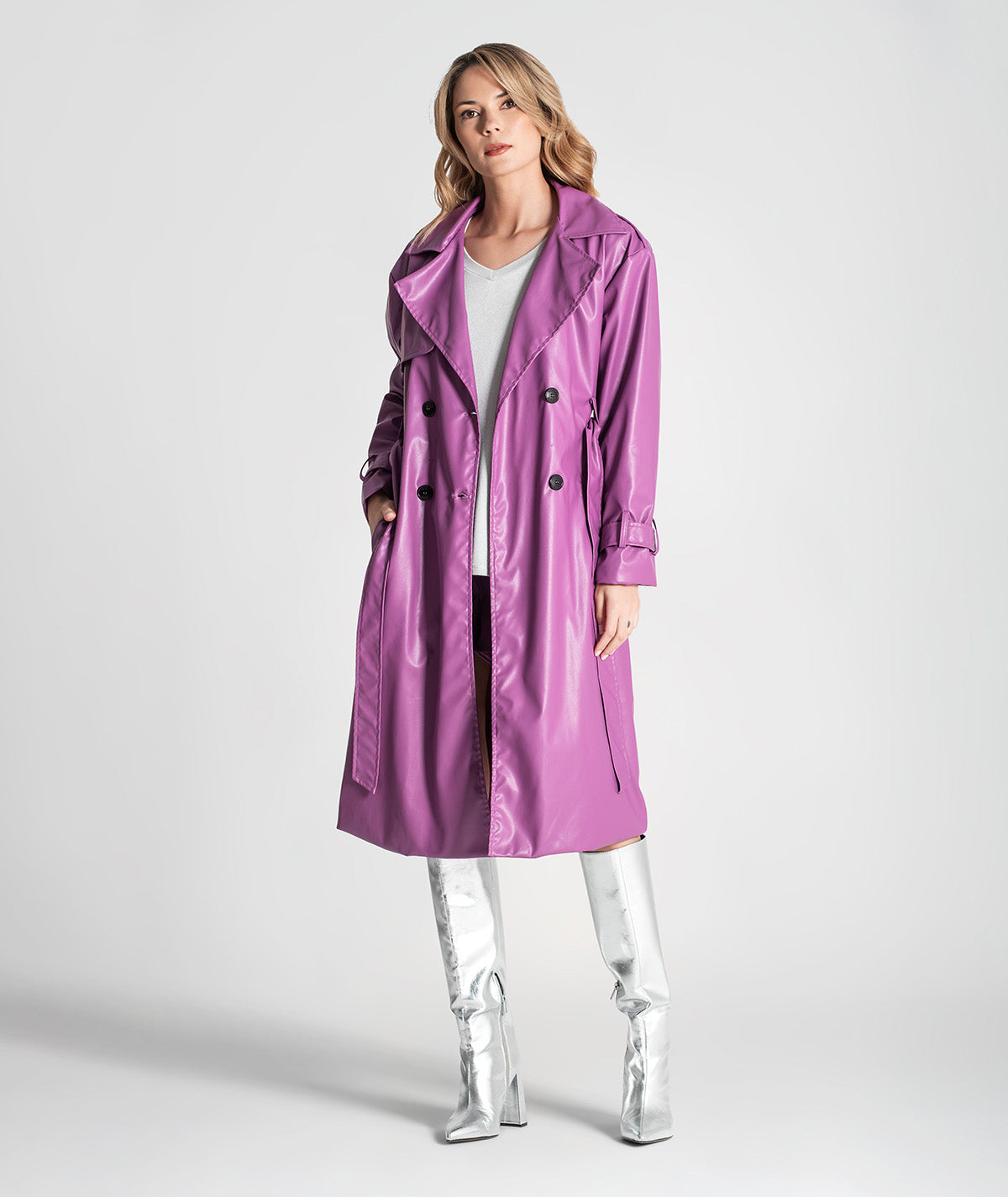 Trench coat com cinto amovível 6362
