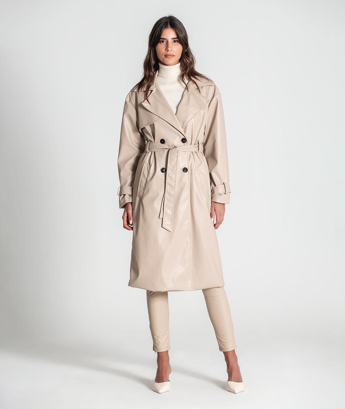 Trench coat com cinto amovível 6362