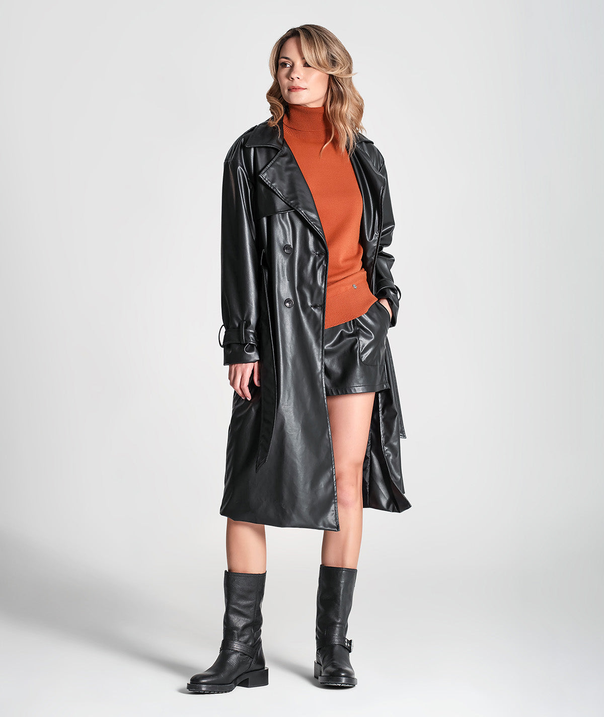 Trench coat com cinto amovível 6362