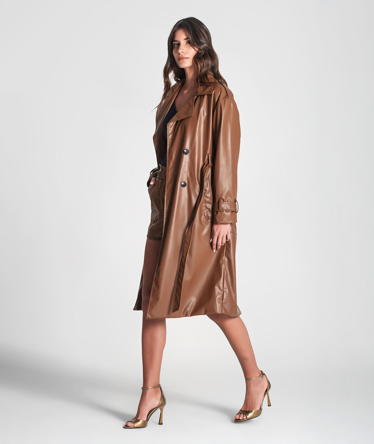 Trench coat com cinto amovível 6362