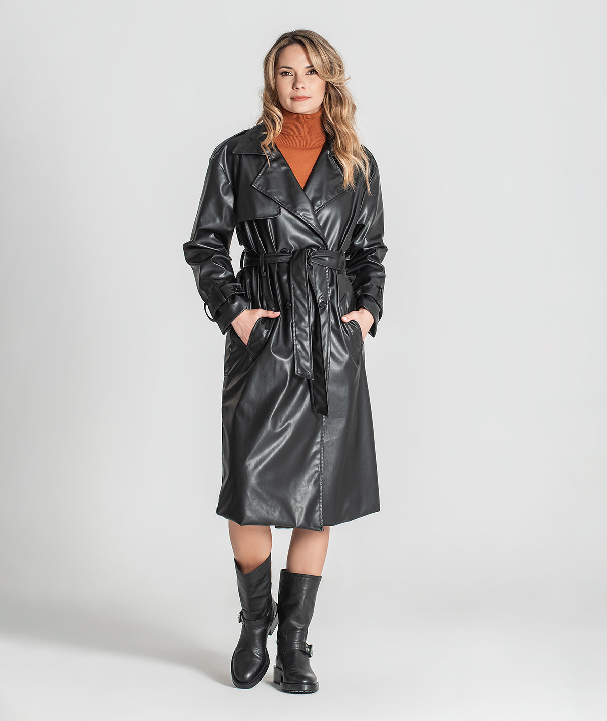 Trench coat com cinto amovível 6362