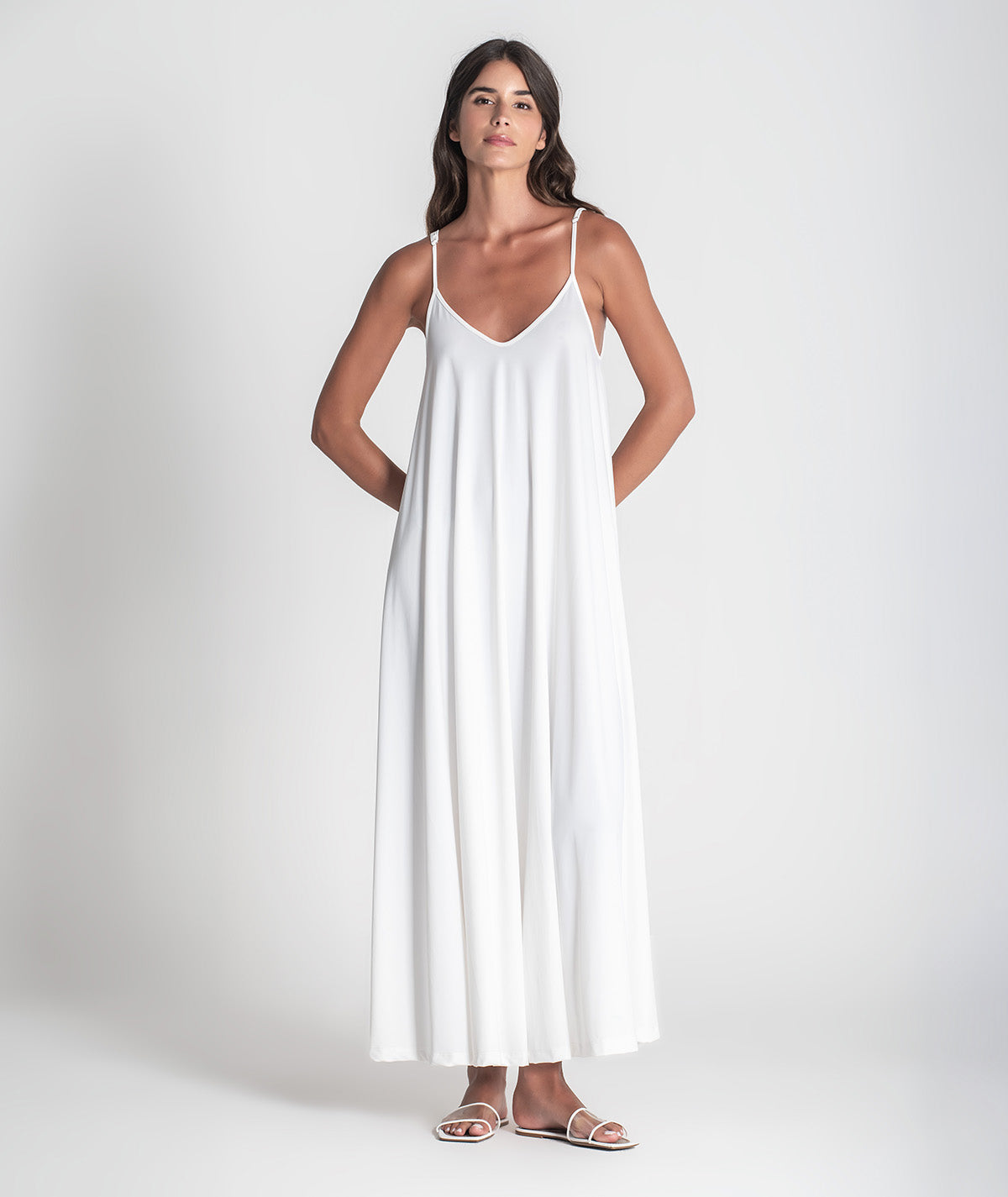 Vestido comprido com alças ajustáveis 6369