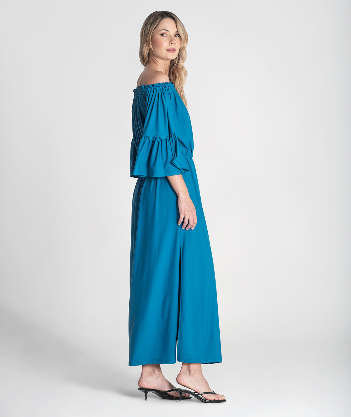 Vestido sem ombros com manga 6371