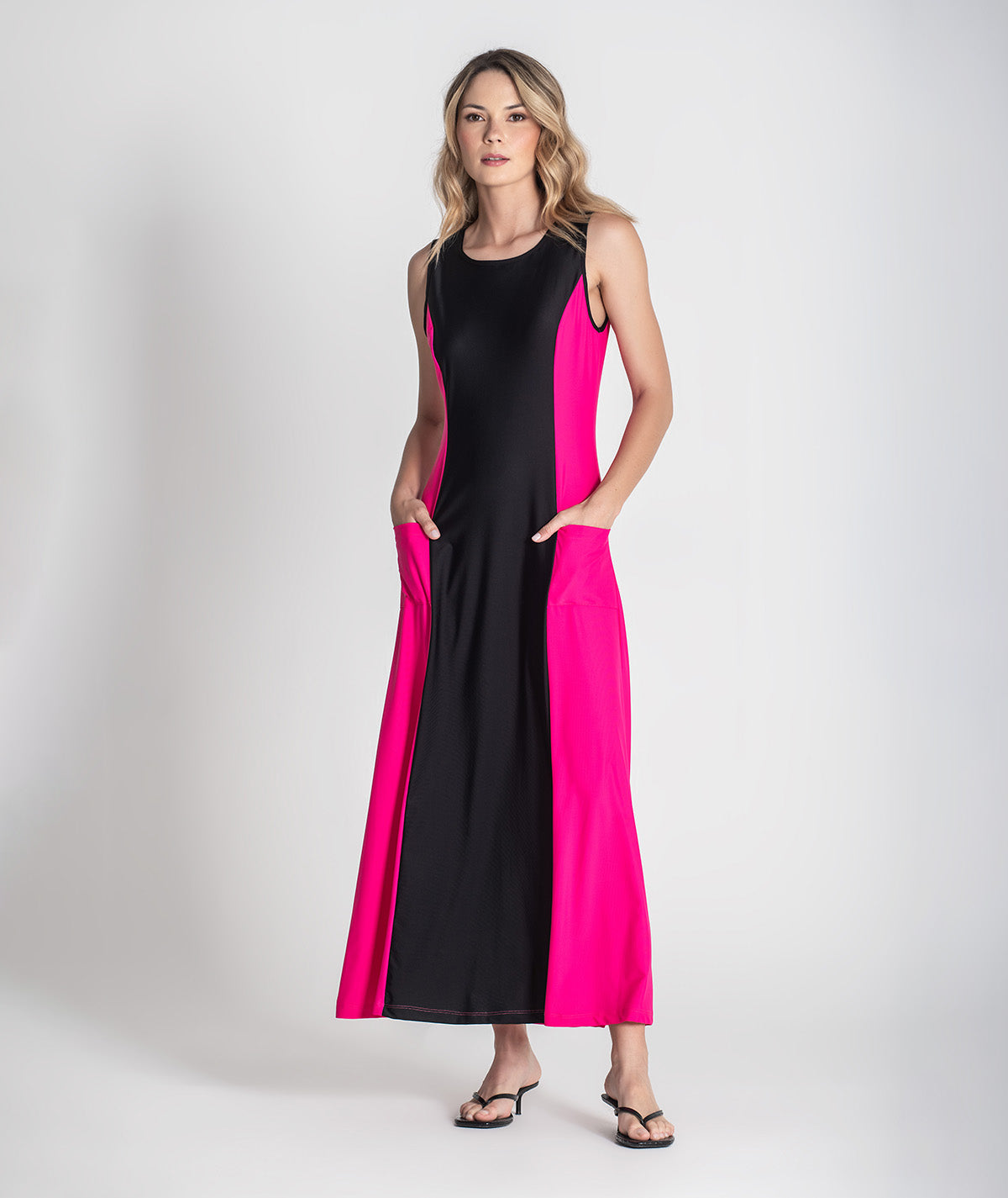 Vestido colorblock 6372